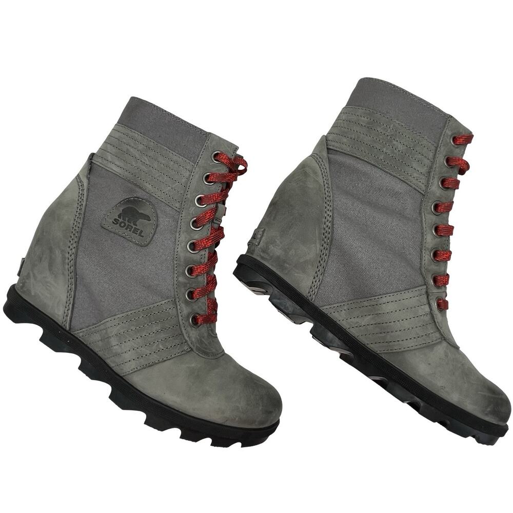 Sorel (11) Lexie Wedge Boot Quarry Waterproof Ankle Grey Winter Snow Rain - Picture 6 of 14